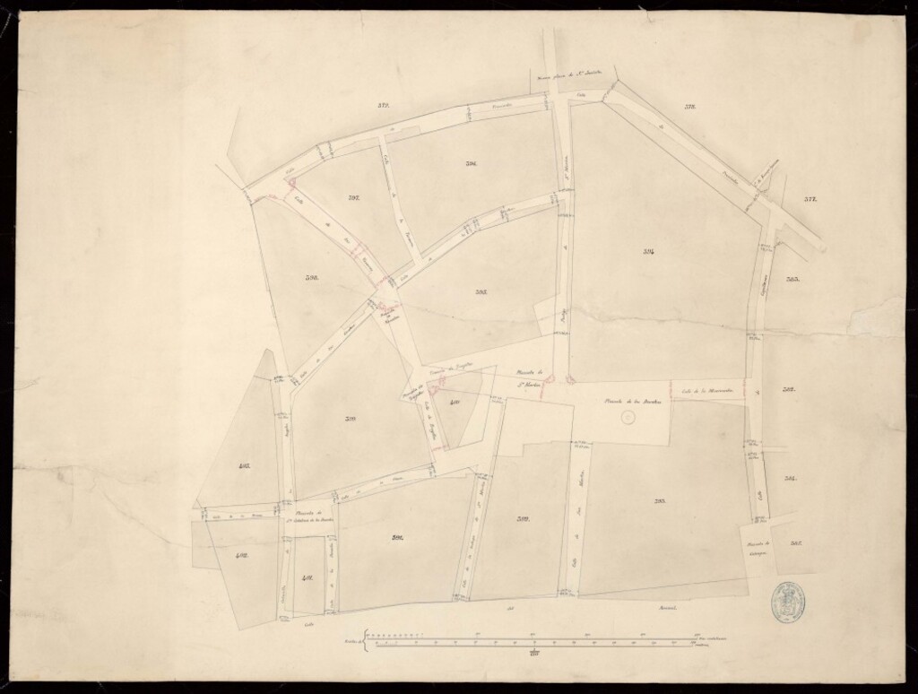 Miniatura de Ensanche c Veneras, Trujillos (trav.) Bajada de S. Martín y Bordadores para establecer una vía de comunicación entre la plazuela de Sto. Domingo y la plaza Mayor en dirección a la calle de Toledo.