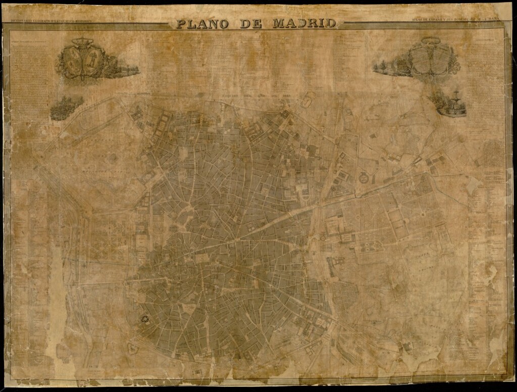 Miniatura de Plano de Madrid 1841-1846 procedente de Diccionario Geográfico-Estadístico-Histórico: Atlas de España y sus posesiones de Ultramar, publicado por D. Francisco Coello y D. Pascual Madoz