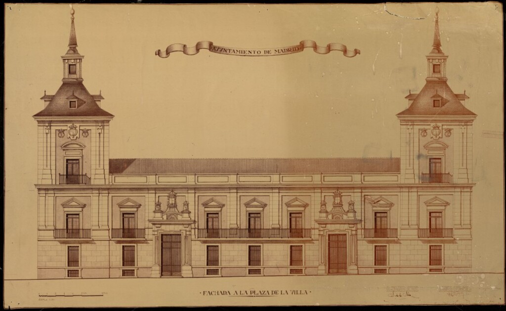Miniatura de Fachadas de la 1ª Casa Consistorial a la calle Mayor a a la Plaza de la Villa