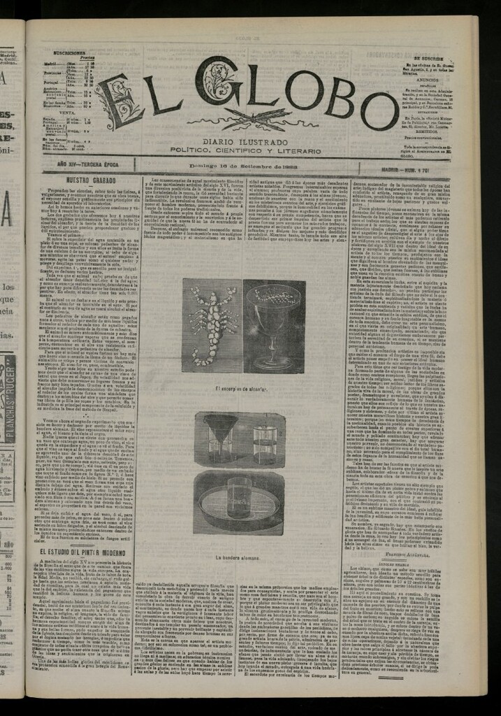 Miniatura de El Globo : diario ilustrado del 16 de septiembre de 1888, nº 4701