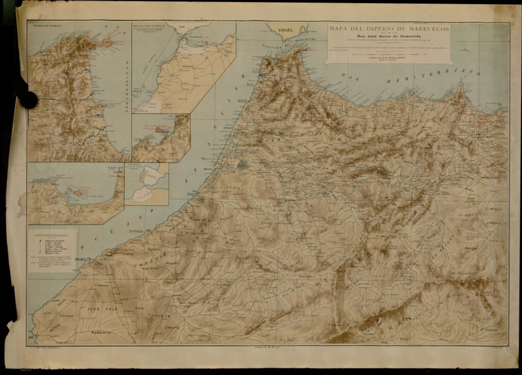 Miniatura de Mapa imperio Marruecos. Por detrás 913