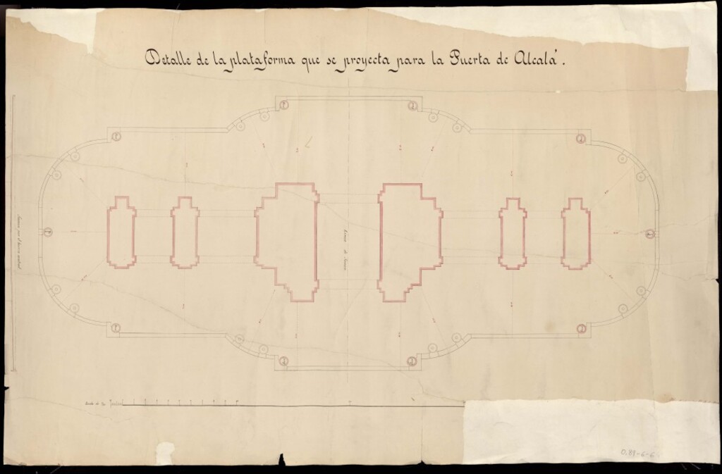 Miniatura de Detalle de la plataforma que se proyecta para la Puerta de Alcalá