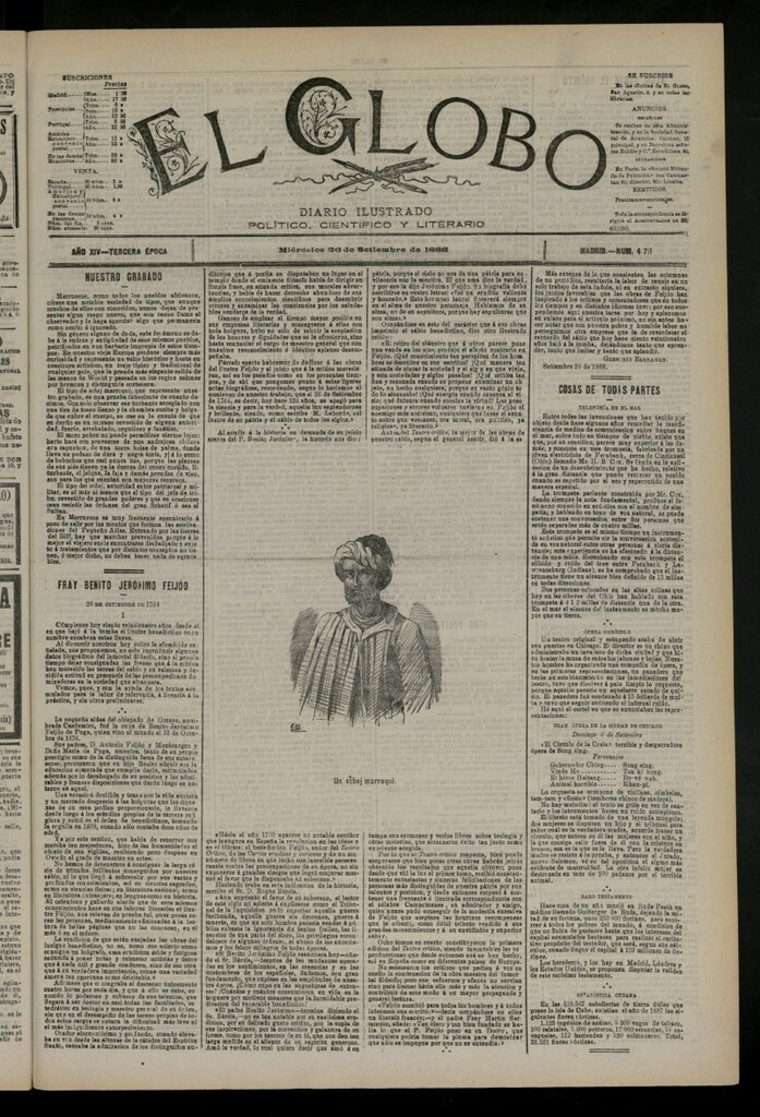 Miniatura de El Globo : diario ilustrado del 26 de septiembre de 1888, nº 4711
