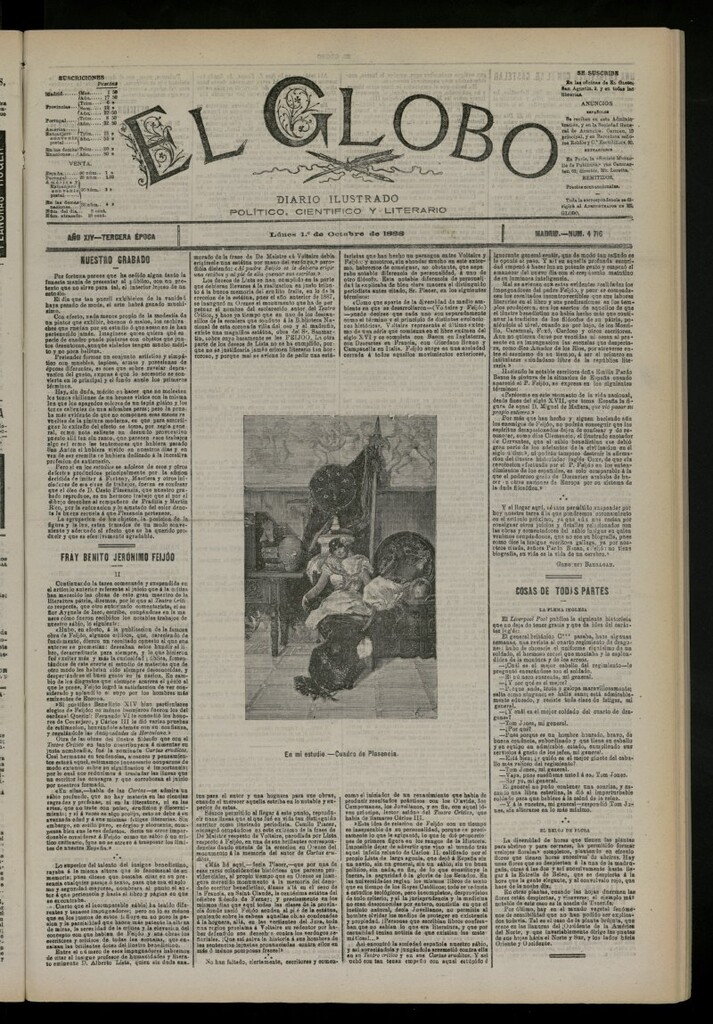 Miniatura de El Globo : diario ilustrado del 1 de octubre de 1888, nº 4716