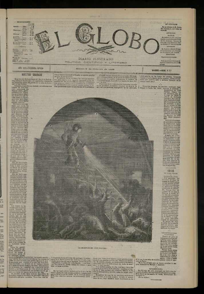 Miniatura de El Globo : diario ilustrado del 2 de octubre de 1888, nº 4717