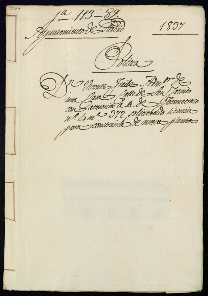 Miniatura de Don Vicente Fraile, administrador de una casa calle de San Jacinto con accesorias a la de Jacometrezo nº 4, manzana 372