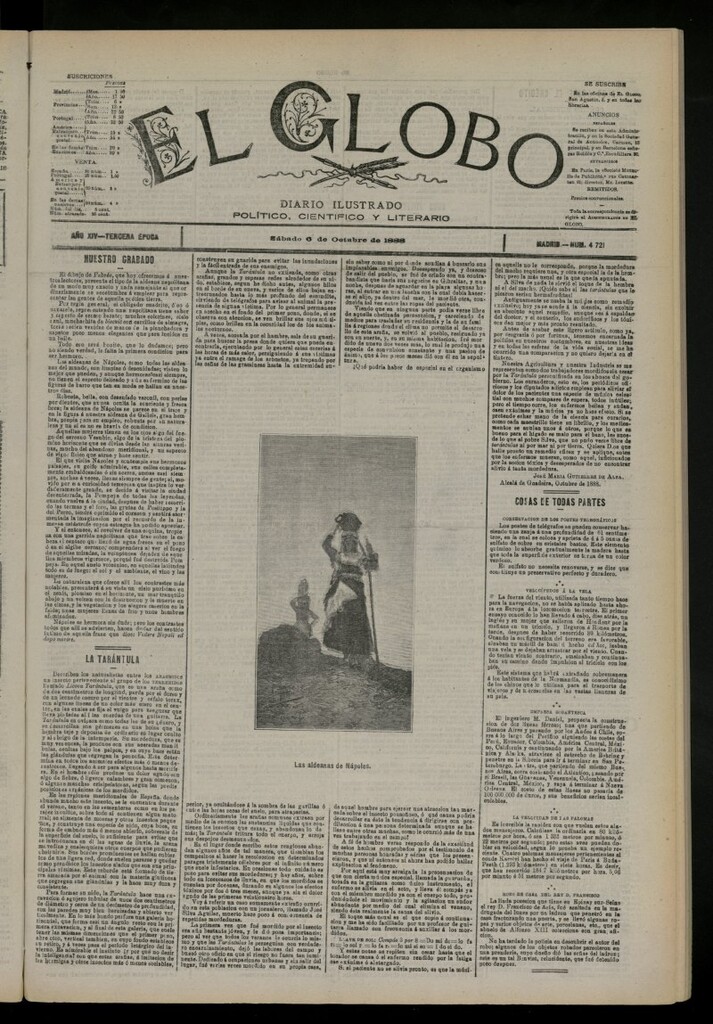 Miniatura de El Globo : diario ilustrado del 6 de octubre de 1888, nº 4721