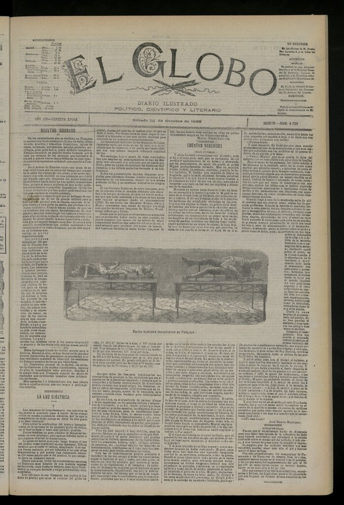 Miniatura de El Globo : diario ilustrado del 13 de octubre de 1888, nº 4728