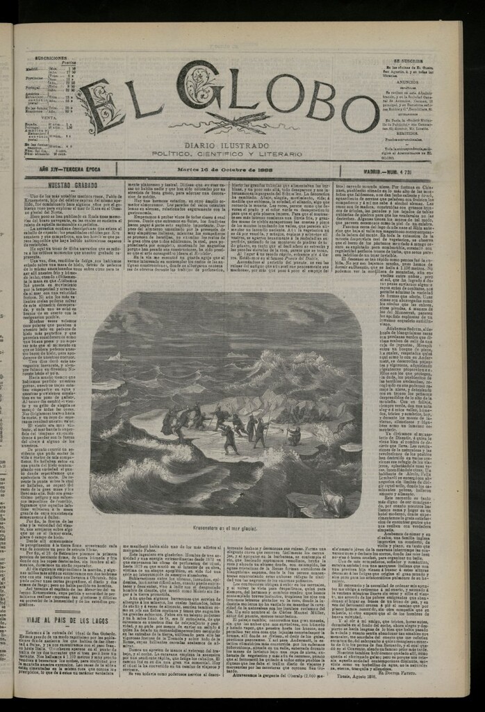 Miniatura de El Globo : diario ilustrado del 16 de octubre de 1888, nº 4731