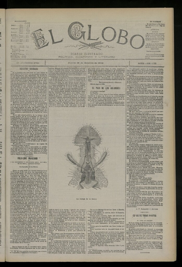 Miniatura de El Globo : diario ilustrado del 18 de octubre de 1888, nº 4733