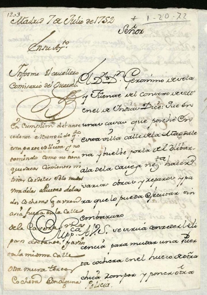 Miniatura de Licencia a Don Jerónimo de Sala para reparar una casa calle de la Magdalena.