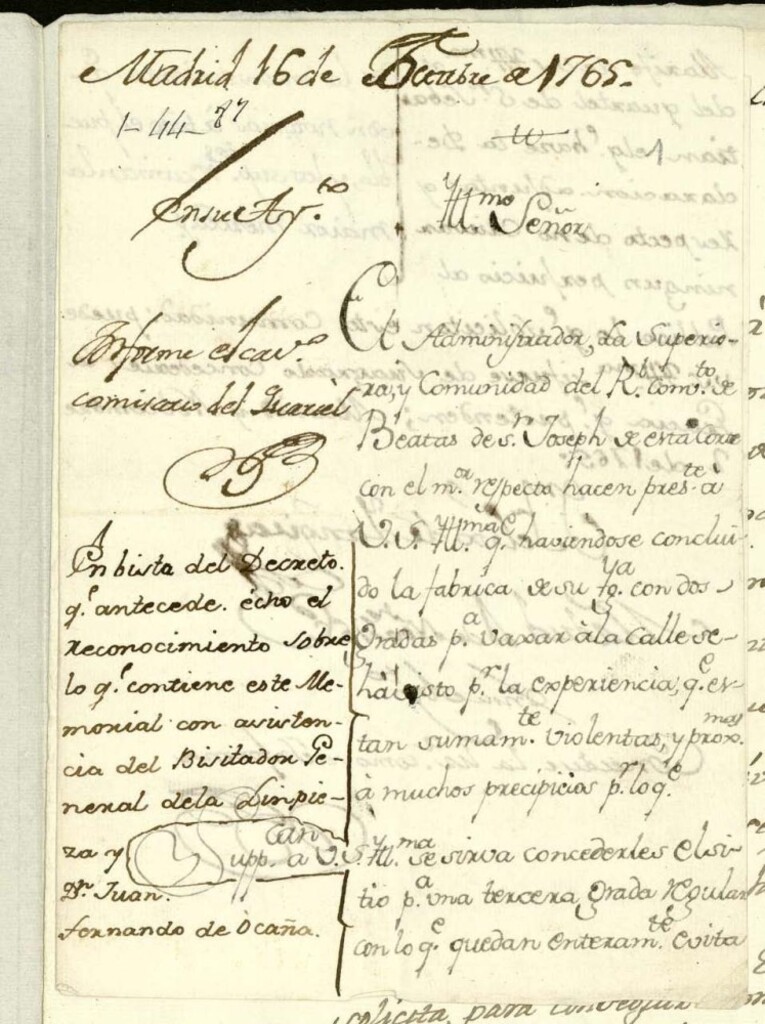 Miniatura de Licencia al Convento de Beatas de San José para hacer una grada mas para la entrada a la Iglesia