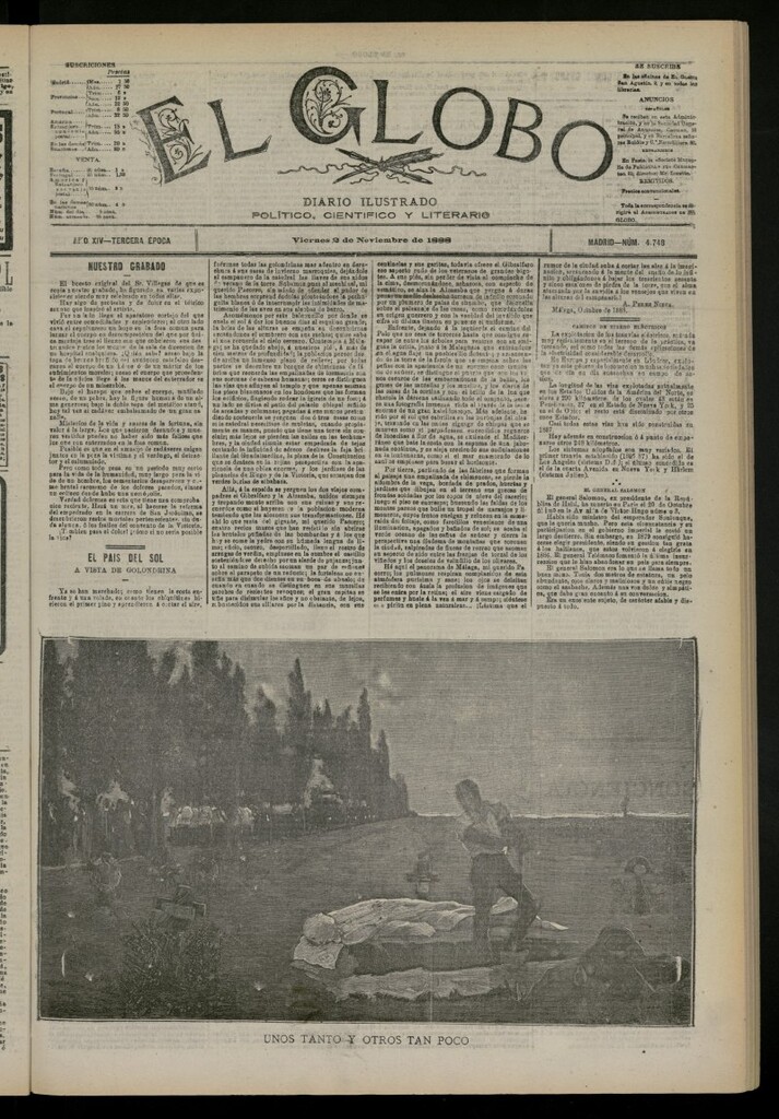 Miniatura de El Globo : diario ilustrado del 2 de noviembre de 1888, nº 4748