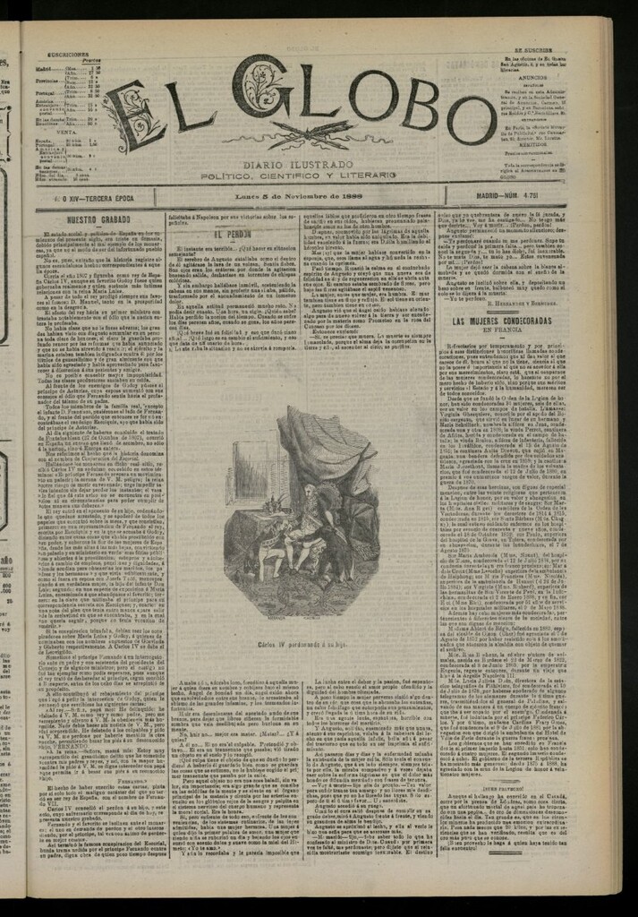 Miniatura de El Globo : diario ilustrado del 5 de noviembre de 1888, nº 4751