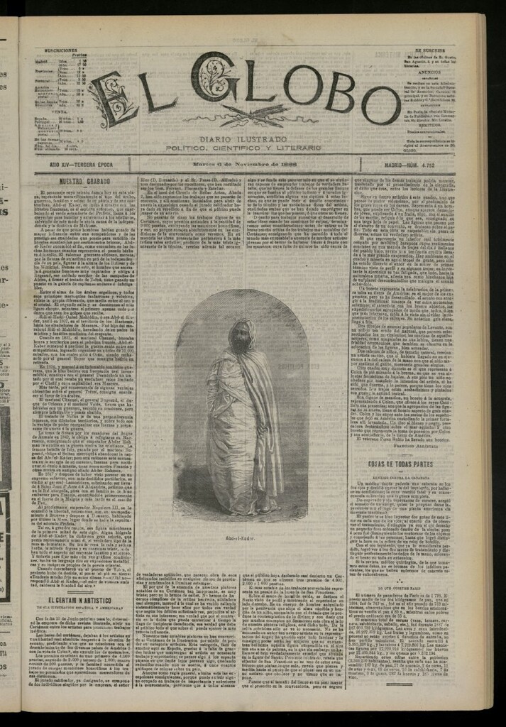 Miniatura de El Globo : diario ilustrado del 6 de noviembre de 1888, nº 4752