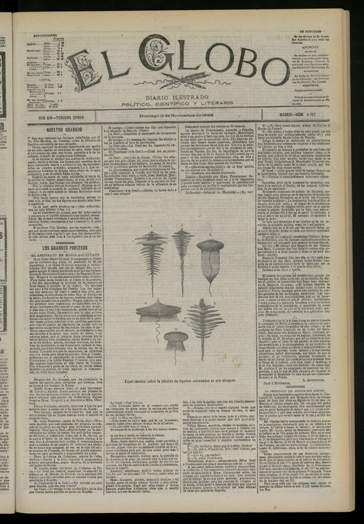 Miniatura de El Globo : diario ilustrado del 11 de noviembre de 1888, nº 4757
