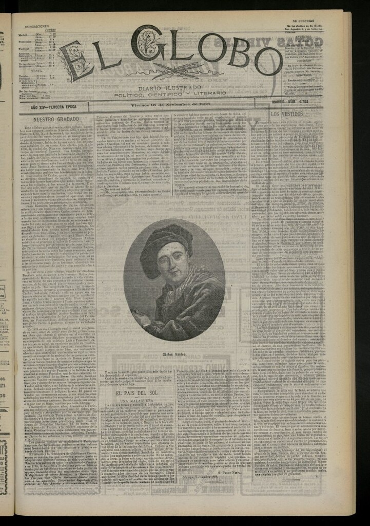 Miniatura de El Globo : diario ilustrado del 16 de noviembre de 1888, nº 4762