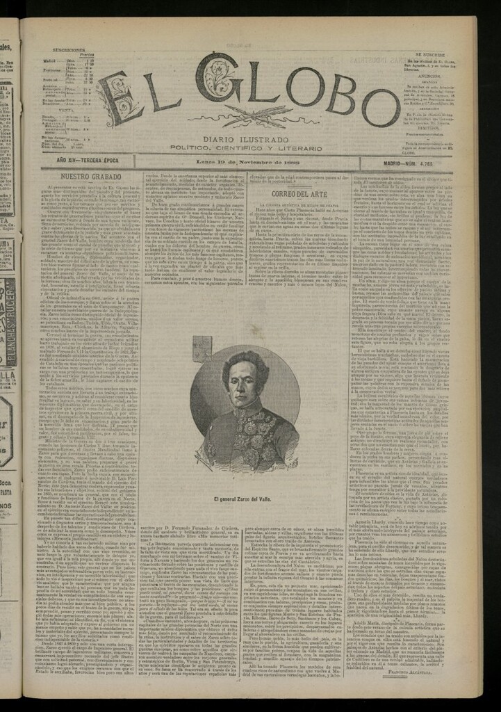 Miniatura de El Globo : diario ilustrado del 19 de noviembre de 1888, nº 4765