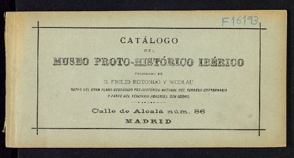 Miniatura de Catálogo del museo proto-histórico ibérico