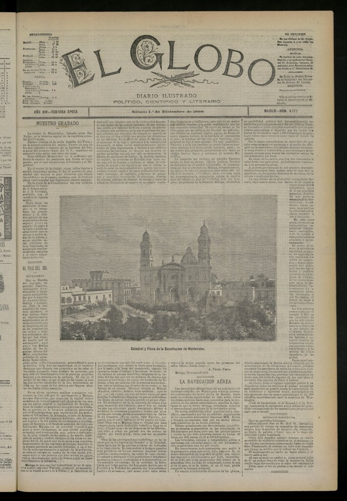 Miniatura de El Globo : diario ilustrado del 1 de diciembre de 1888, nº 4777