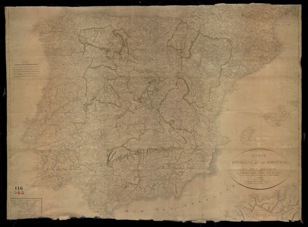 Miniatura de Carte D? Espagne et de Portugal en neuf feuilles