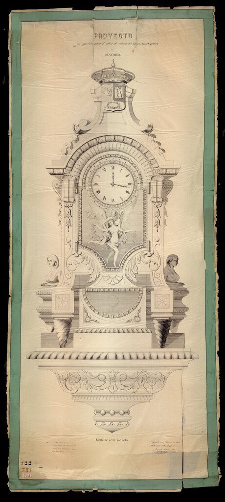 Miniatura de Proyecto del Reloj de péndulo para el salón de sesiones del Excmo. Ayuntamiento