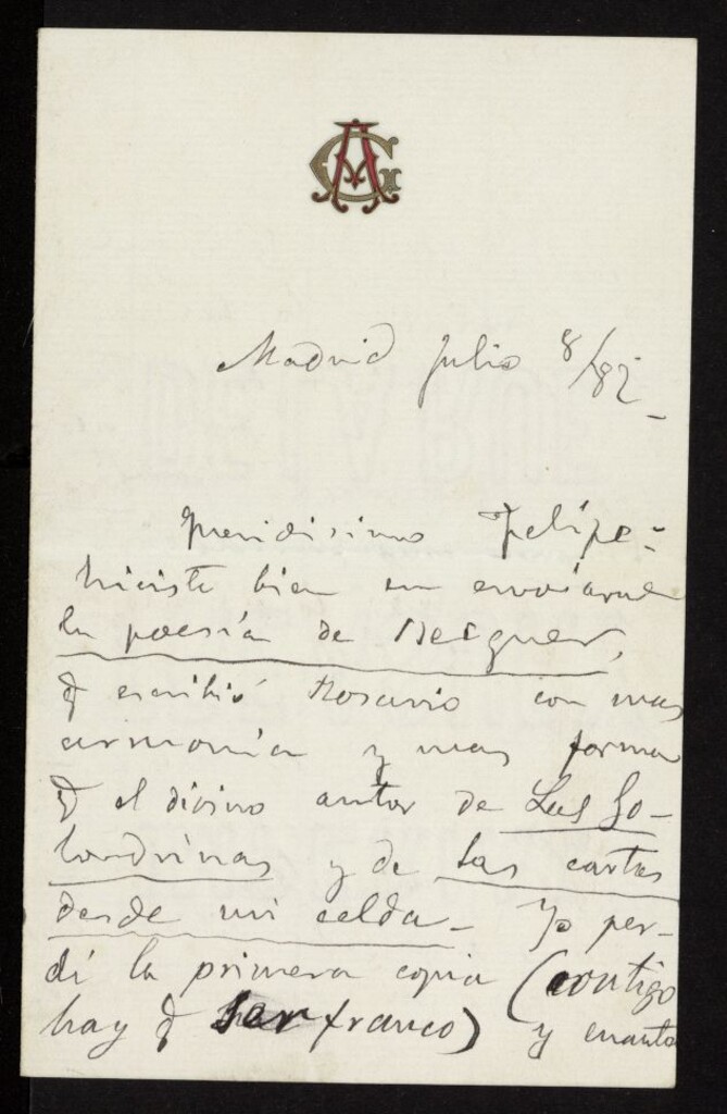 Miniatura de Carta a Felipe de Acuña