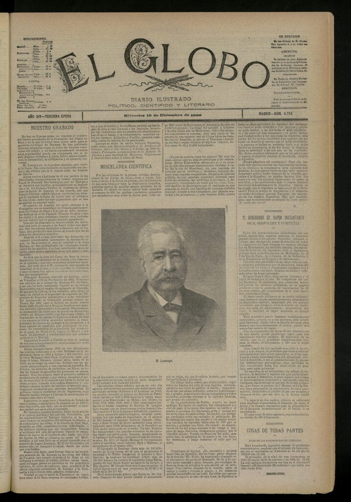 Miniatura de El Globo : diario ilustrado del 19 de diciembre de 1888, nº 4795