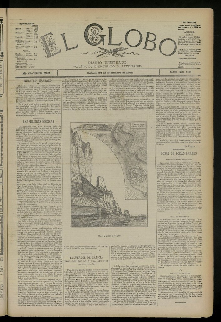 Miniatura de El Globo : diario ilustrado del 22 de diciembre de 1888, nº 4798