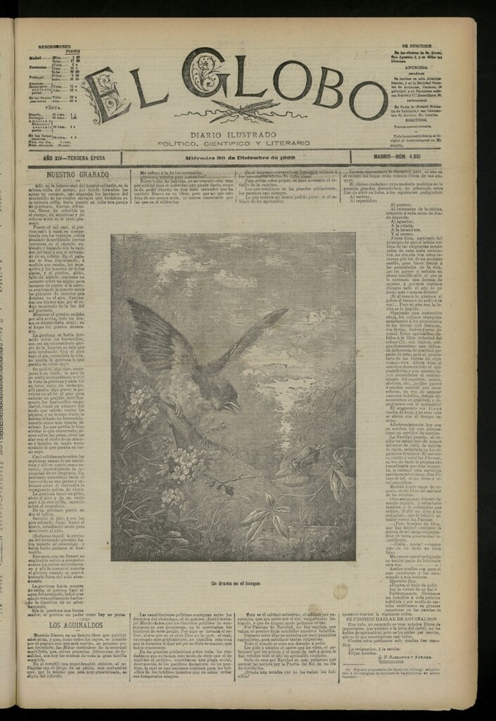 Miniatura de El Globo : diario ilustrado del 26 de diciembre de 1888, nº 4801