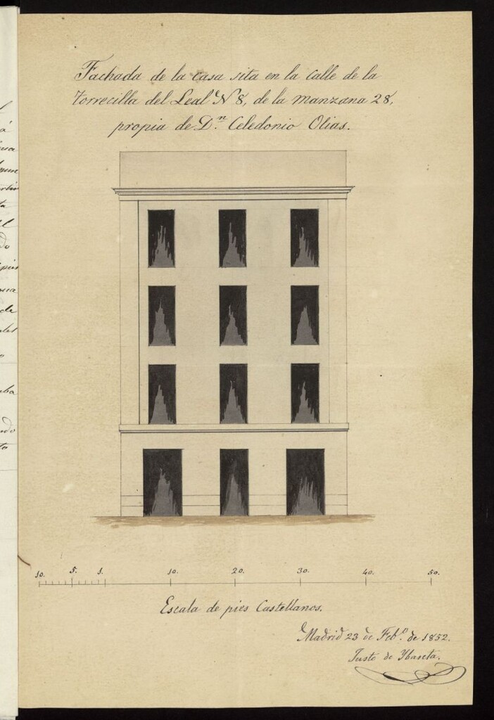 Miniatura de Licencia a Don Celedonio Olías, para construir en calle de Torrecilla Leal nº 8, manzana 28
