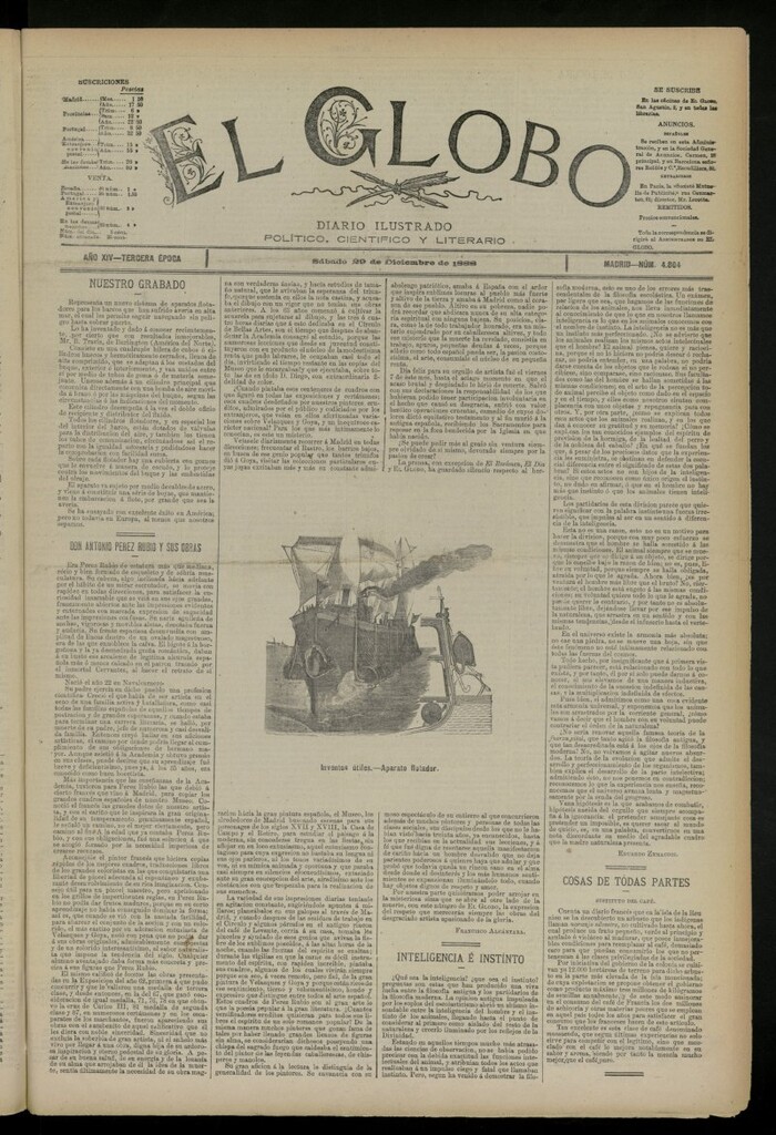 Miniatura de El Globo : diario ilustrado del 29 de diciembre de 1888, nº 4804