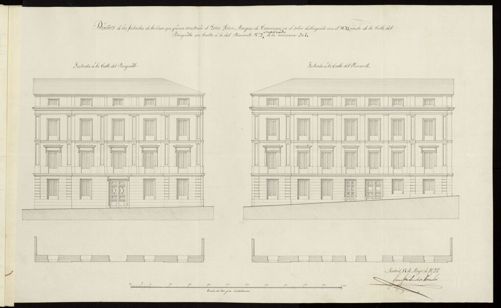 Miniatura de Licencia al Marqués de Camarasa para construir en calle del Barquillo 7 (actual 29), manzana 307