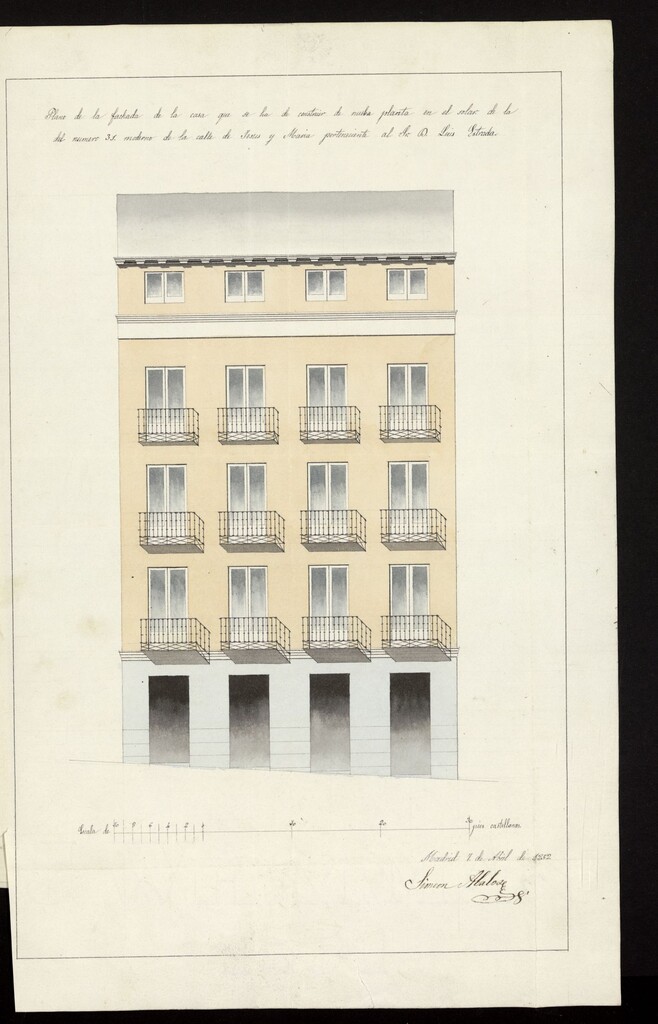 Miniatura de Licencia a D. Luis Estrada, para construir calle de Jesús y María, nº 31