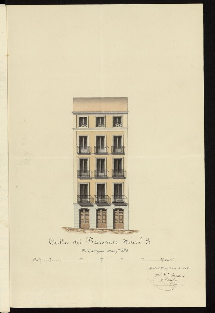 Miniatura de Licencia a Dª Mª Manuela Cela, para construir en calle de Piamonte, nº 3 y 6, manzana 325