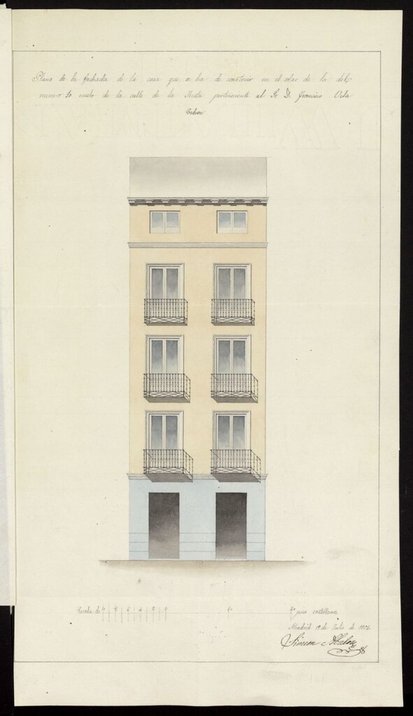 Miniatura de Licencia a Don Francisco Vila  y Cedrón, para construir en calle de la Justa (actual calle de los Libreros), nº 10 y 9, manzana 456