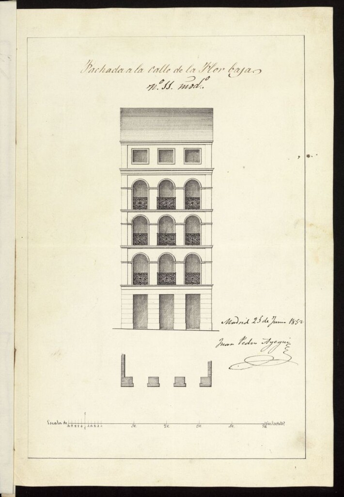 Miniatura de Licencia a D. Juan Pedro Ayegui, para construir en calle de la Flor Baja, nº 11