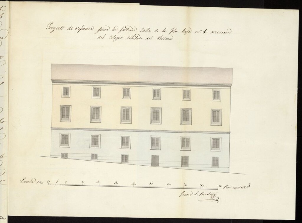 Miniatura de Licencia a D. Carlos Lizaguirre, en nombre de D. Juan Manuel Calderón, para construir calle de la Flor Baja, nº 1, manzana 495