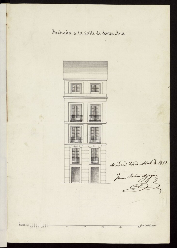 Miniatura de Licencia a D. Francisco Vicente, para construcción de fachada calle de Sta. Ana, nº 11, manzana 88