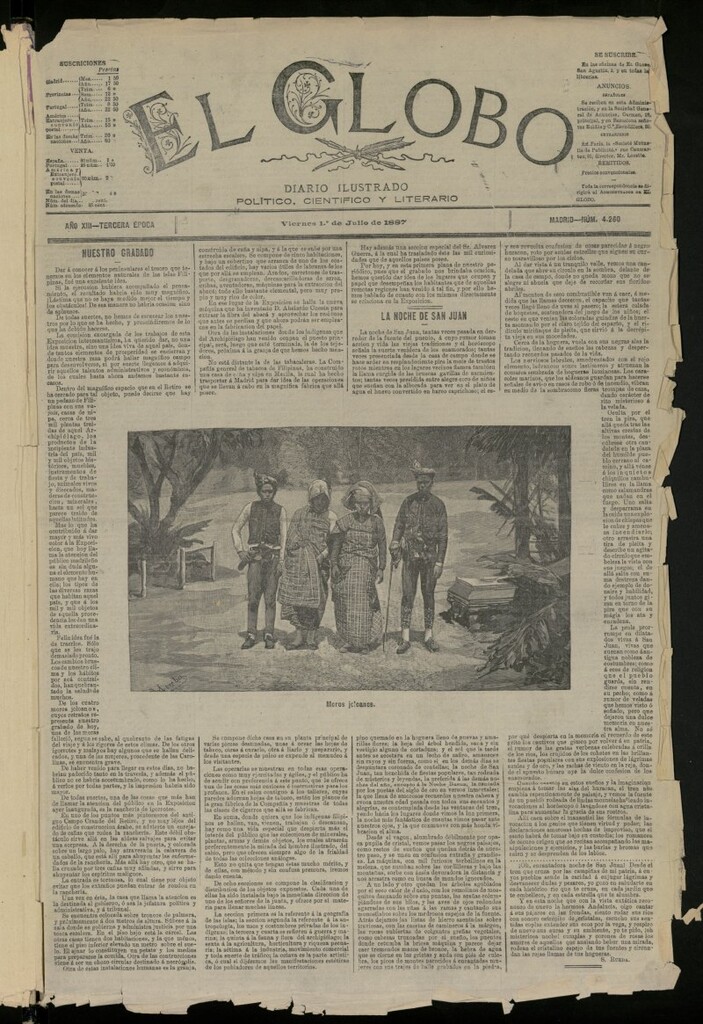 Miniatura de El Globo : diario ilustrado del 1 de julio de 1887, nº 4260