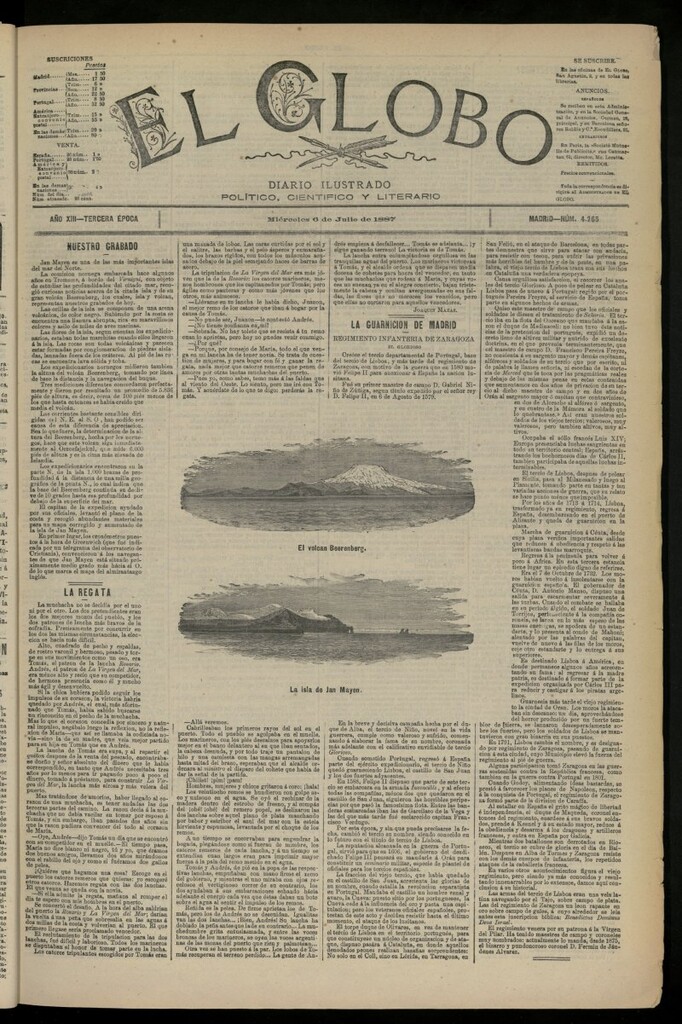 Miniatura de El Globo : diario ilustrado del 6 de julio de 1887, nº 4265