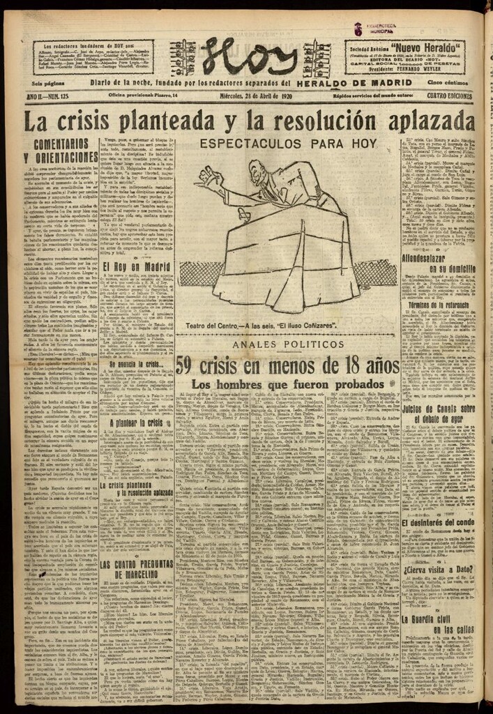 Miniatura de Hoy del 28 de abril de 1920