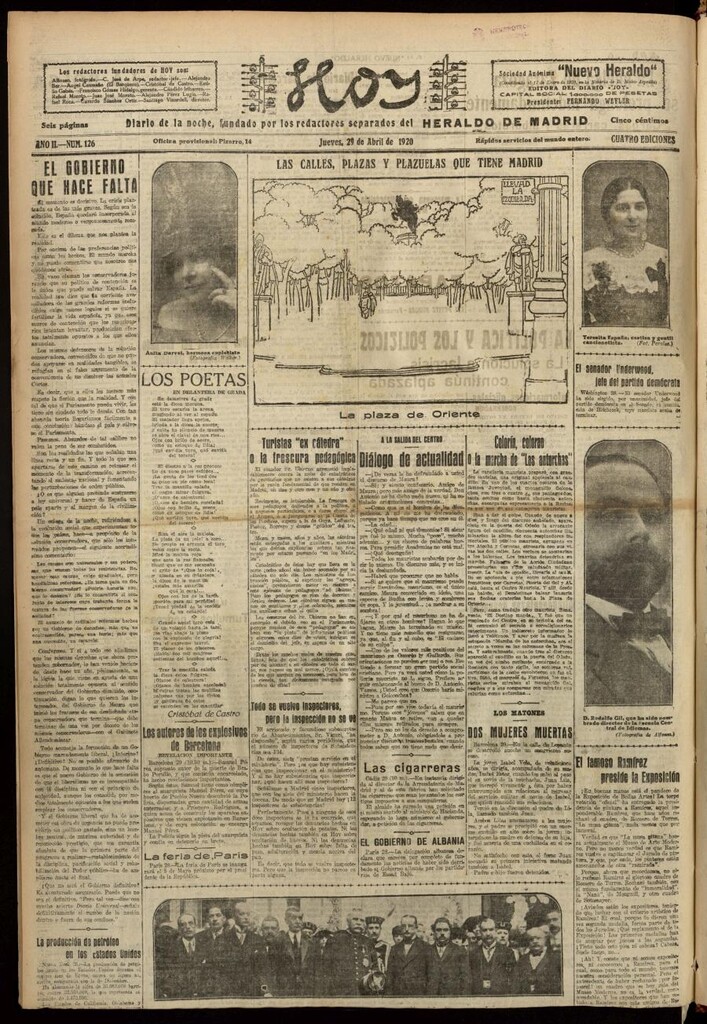 Miniatura de Hoy del 29 de abril de 1920