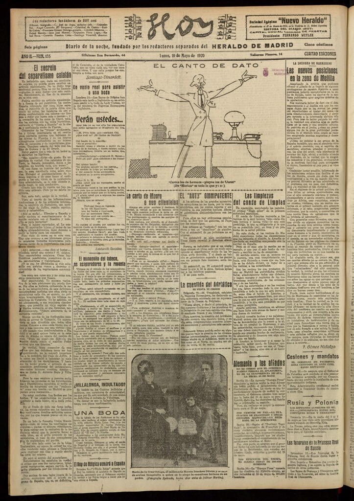 Miniatura de Hoy del 10 de mayo de 1920