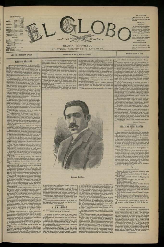 Miniatura de El Globo : diario ilustrado del 9 de julio de 1887, nº 4268