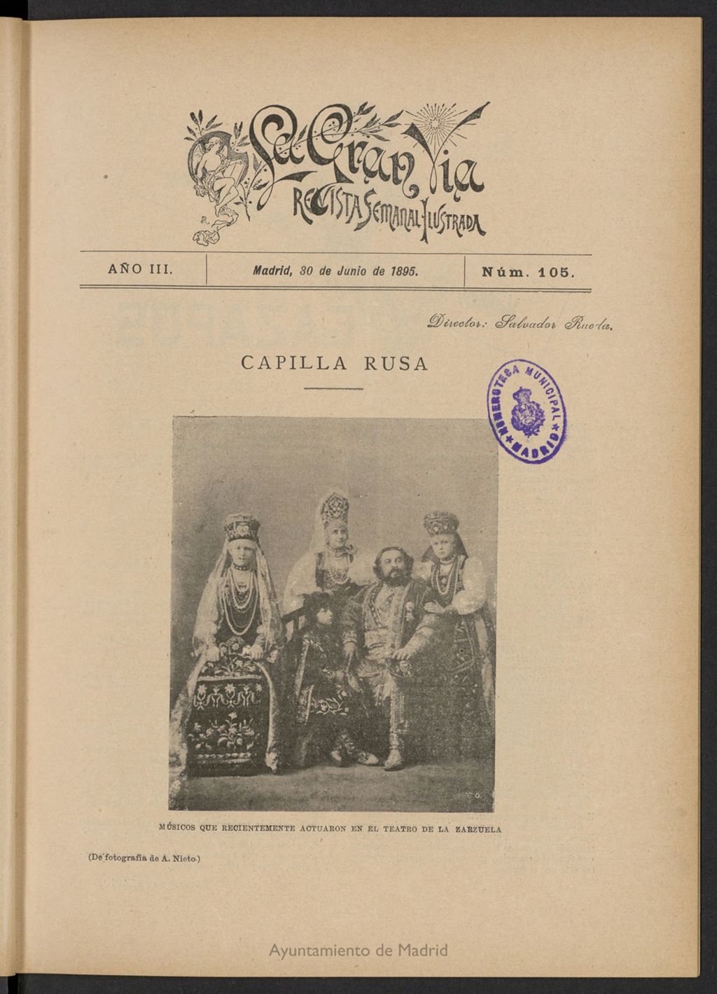 Miniatura de La Gran Vía: revista semanal ilustrada del 30 de junio de 1895, nº 105
