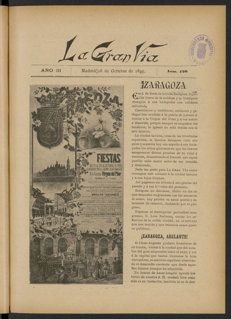 Miniatura de La Gran Vía: revista semanal ilustrada del 16 de octubre de 1895, nº 120