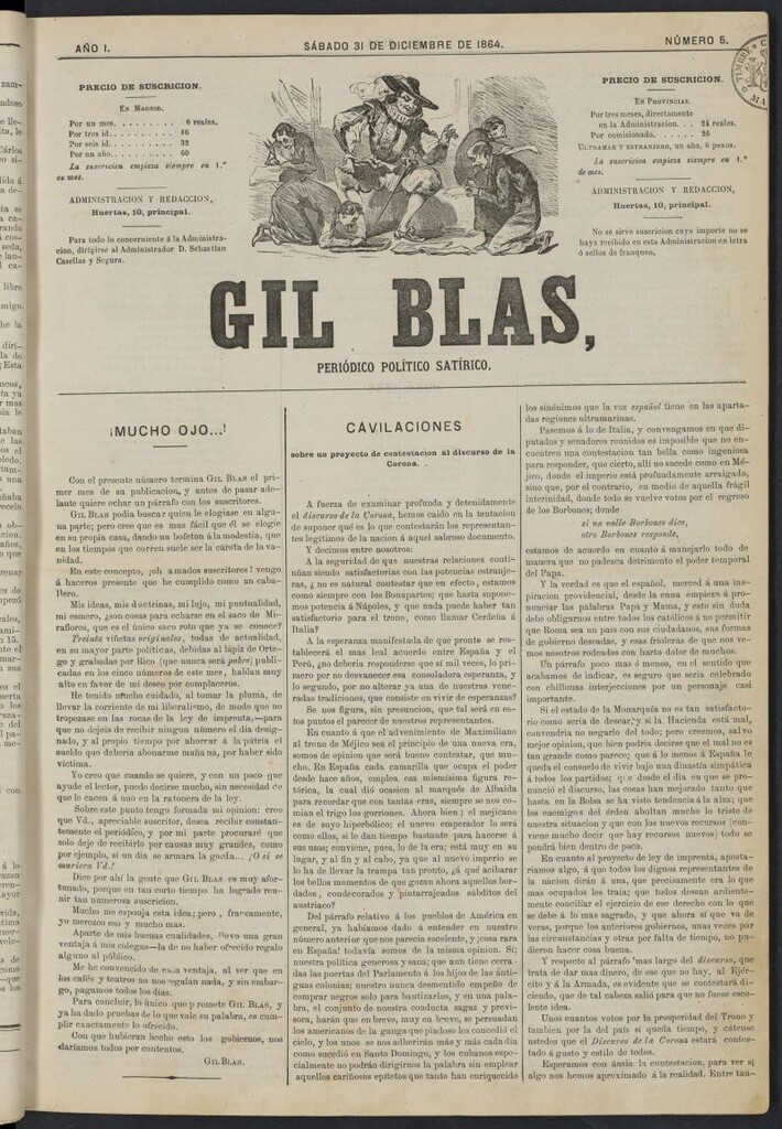 Miniatura de Gil Blas del 31 de diciembre de 1864, nº 5