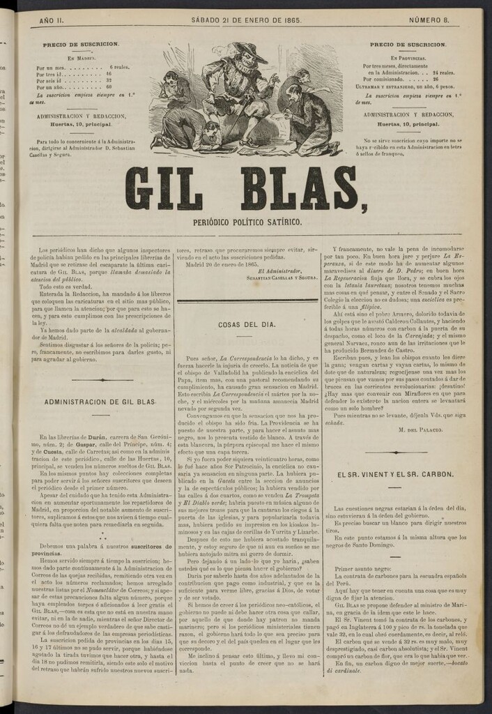Miniatura de Gil Blas del 21 de enero de 1865, nº 8