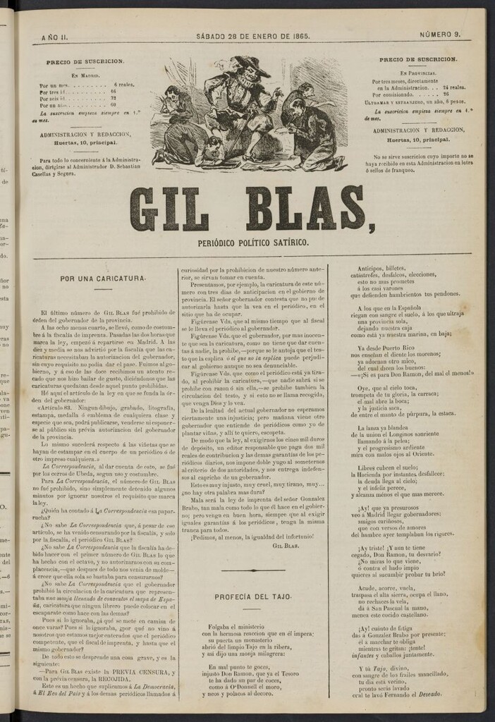 Miniatura de Gil Blas del 28 de enero de 1865, nº 9